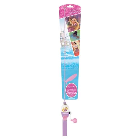 Disney Princess Kids Fishing Pole Rod Reel Spincast Combo Shakespeare NEW 2' 6" - Picture 1 of 12